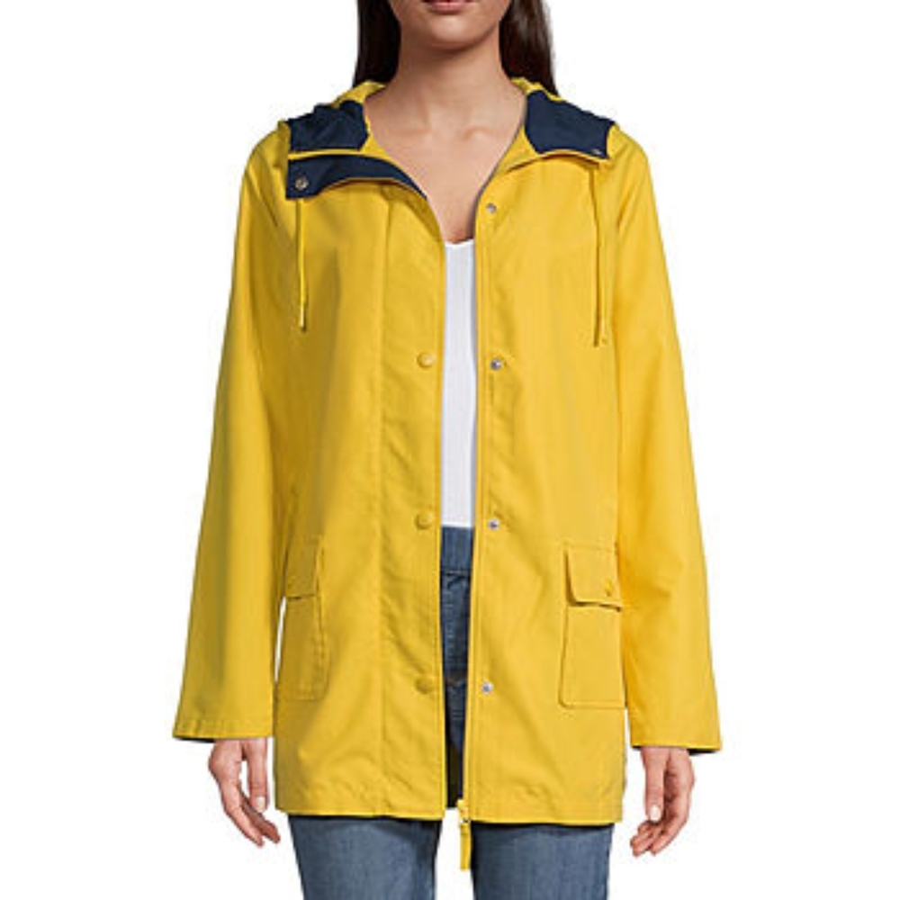 St John's Bay Yellow Hooded Women's Jacket Coat